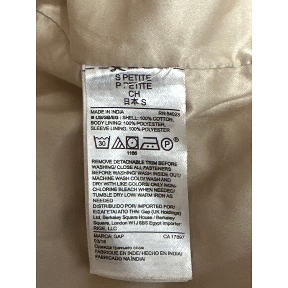 Banana Republic Beige Khaki Double Breasted Tie Waist Trench Coat Jacket Size SP - Picture 5 of 5